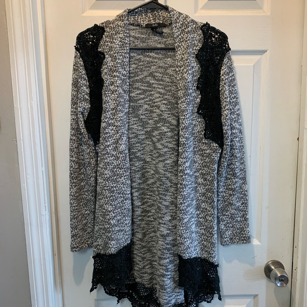 Long open front cardigan